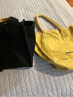 Euphori Canvas Tote Bag in Yellow — Women's Casual Carryall